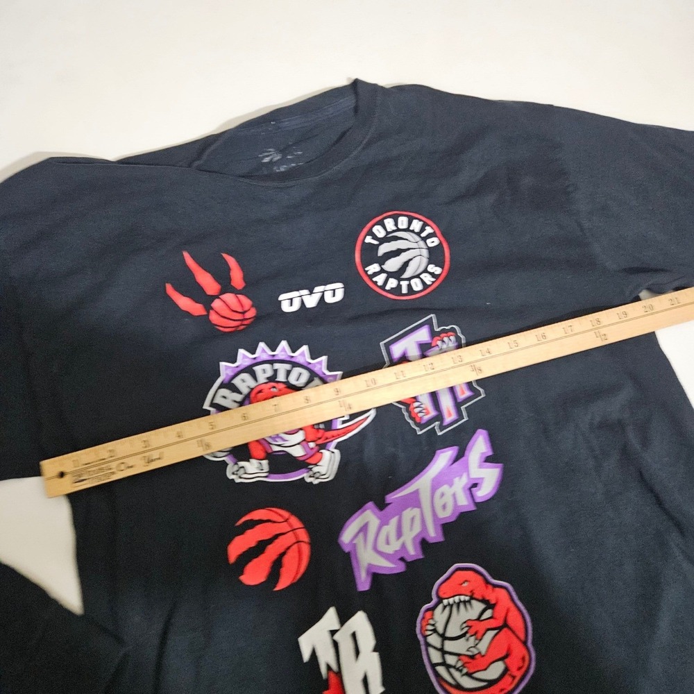 OVO Toronto Raptors Long Sleeve Shirt Mens XL Black Multi Logo Graphic Tee - Picture 6 of 6